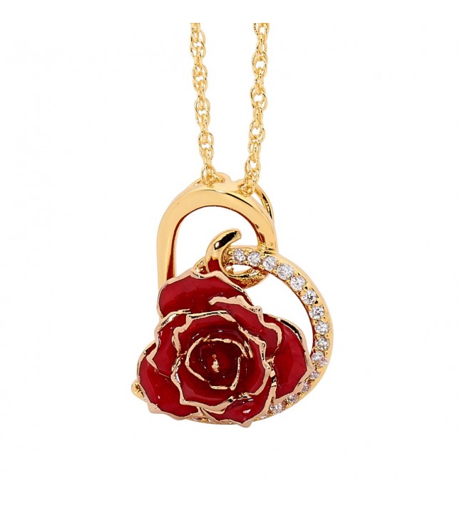  Pendentif rose rouge. Style coeur