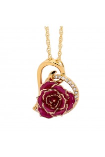  Pendentif rose violette. Style coeur