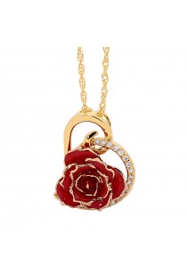  Pendentif rose rouge. Style coeur