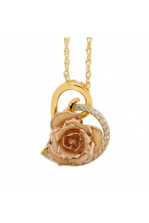  Pendentif rose blanche. Style coeur