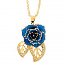  Pendentif rose bleue. Style de feuille