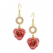  Boucles d'oreilles pétales de rose roses