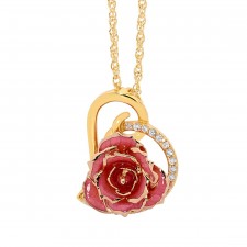  Pendentif rose rose. Style coeur