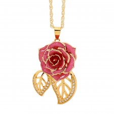  Pendentif rose rose. Style de feuille