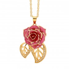  Pendentif rose rose. Style de feuille