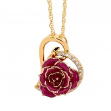  Pendentif rose violette. Style coeur