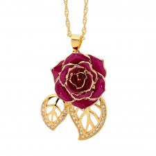  Pendentif rose violette. Style de feuille