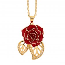  Pendentif rose rouge. Style de feuille