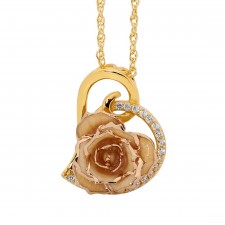  Pendentif rose blanche. Style coeur