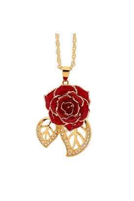  Pendentif rose rouge. Style de feuille